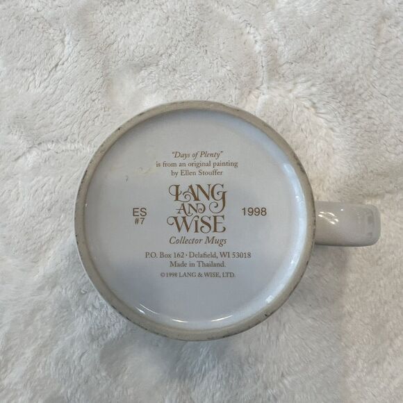 1998 Lang and Wise Collector Mugs Coffee Cup "Days of Plenty" 14 0z - Picture 4 of 4